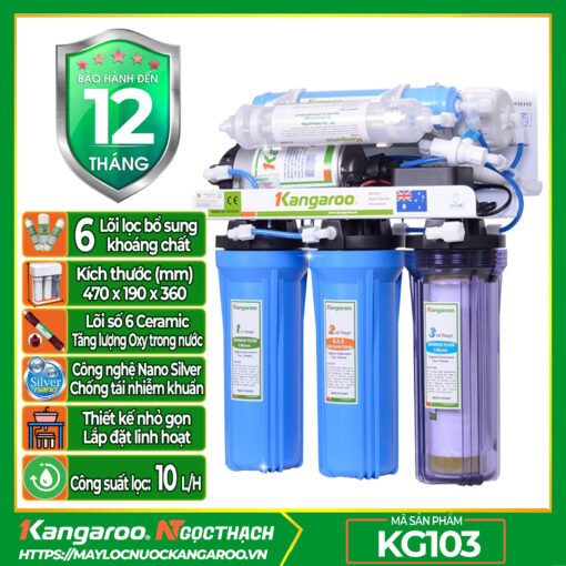 Máy lọc nước kangaroo KG103 RO 6 lõi lọc - KV
