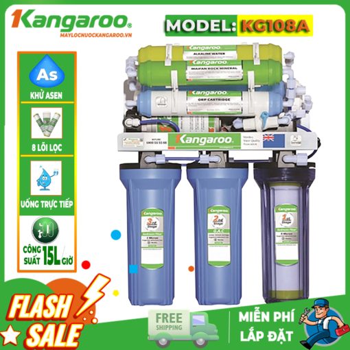 Máy lọc nước Kangaroo KG108A - 8 lõi lọc - Asen Không tủ