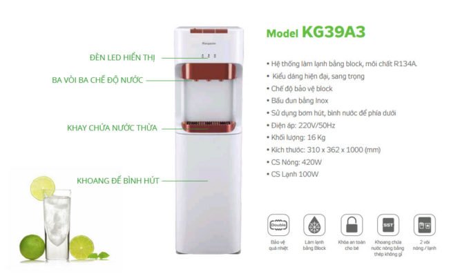 Tổng quan về cây nước nóng lạnh Kangaroo KG39A3