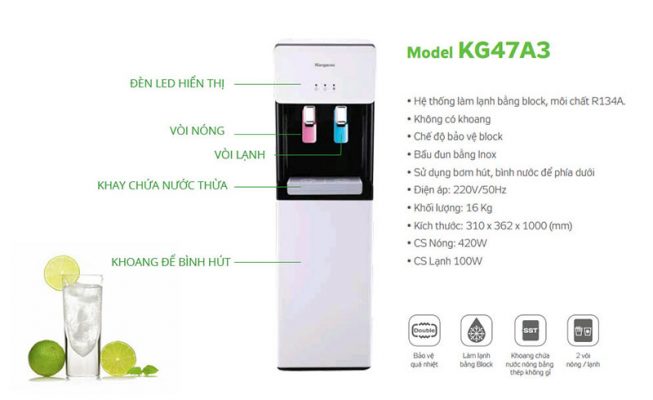 Chi tiết cây nước Kangaroo KG47A3