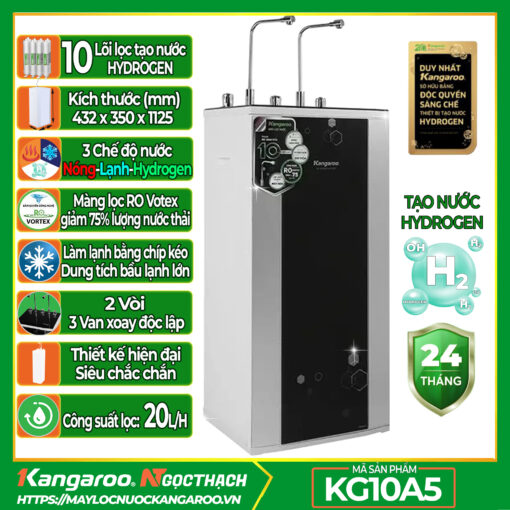 Máy lọc nước nóng lạnh Kangaroo Hydrogen KG10A5 - 10 cấp lọc