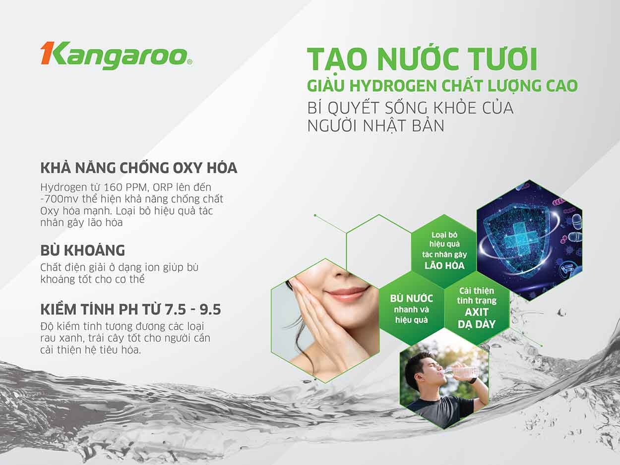 Máy lọc nước Kangaroo Hydrogen KG400HU - Nhập khẩu 2022