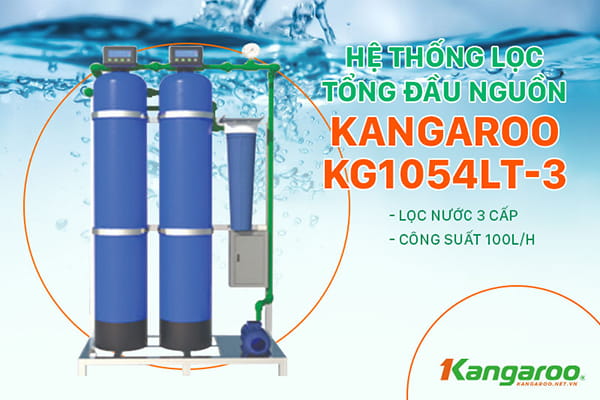 Hệ thống lọc tổng đầu nguồn 3 cấp Kangaroo KG1054LT-3 - 1000/h