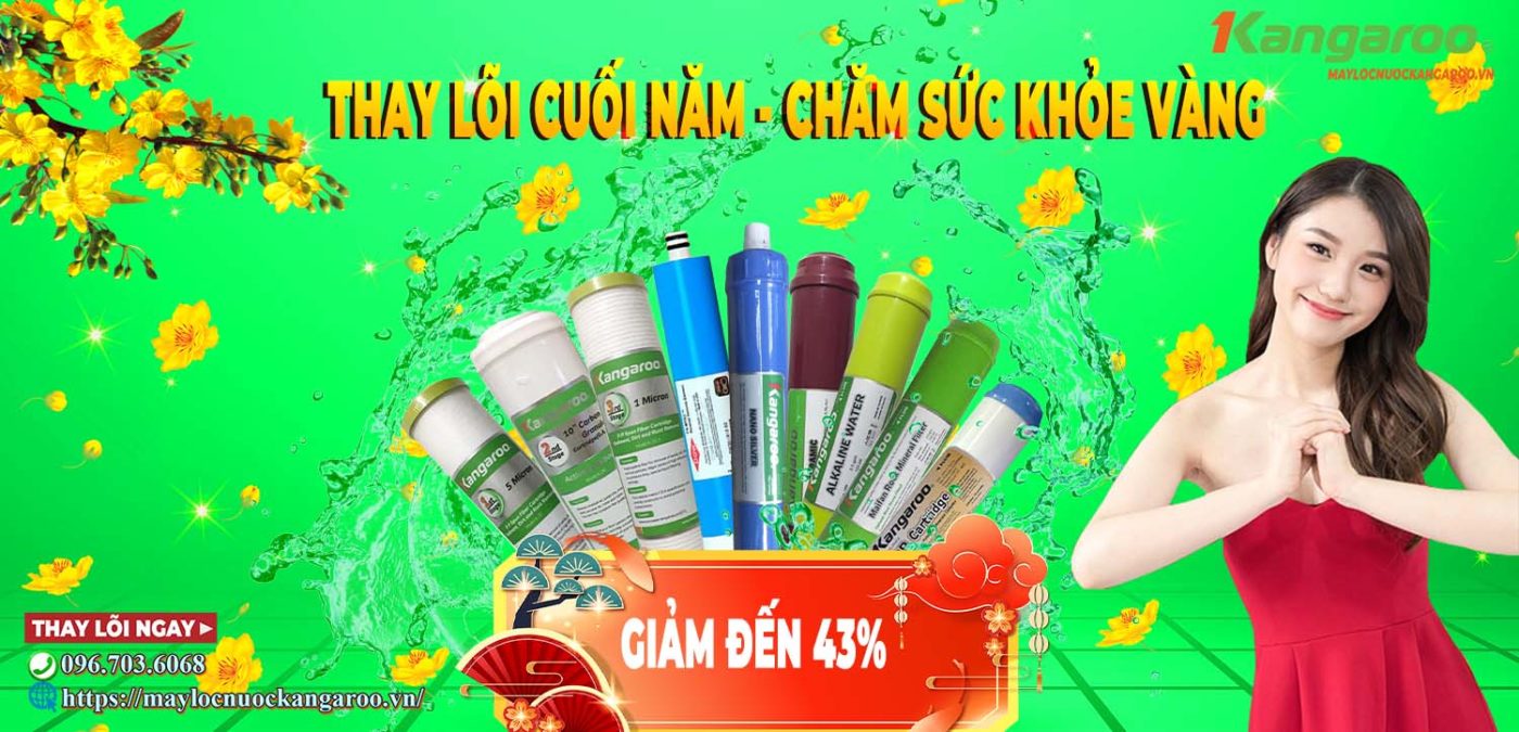 Thay lõi cuối năm - GIẢM ĐẾN 43% khi thay lõi lọc nước Kangaroo