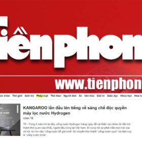 Báo Tiền Phong đưa tin về sáng chế độc quyền Máy lọc nước Kangaroo Hydrogen của Kangaroo
