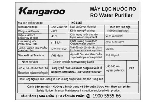 Máy lọc nước Kangaroo KG116I - Hình ảnh 8