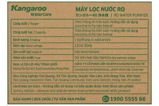 Máy lọc nước Kangaroo Hydrogen chân quỳ KGRP10 - Hình ảnh 9