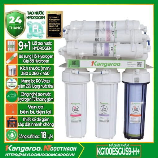 Máy lọc nước Kangaroo Hydrogen KG100ESGUS9 - Gấp đôi Hydrogen