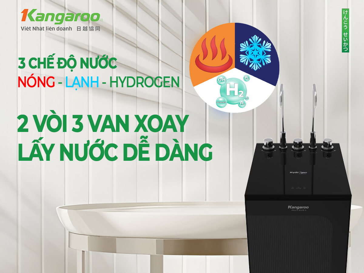 Máy lọc nước Kangaroo Hydrogen Infinity nóng lạnh KG10N6 12 maylocnuockangaroo.vn 3 CHE DO NUOC KG10N6