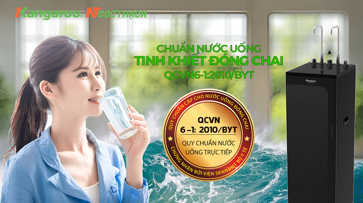 Máy lọc nước Kangaroo Hydrogen Infinity nóng lạnh KG10N6 16 maylocnuockangaroo.vn CHUAN NUOC UONG TINH KHIET DONG CHAI KG10N6