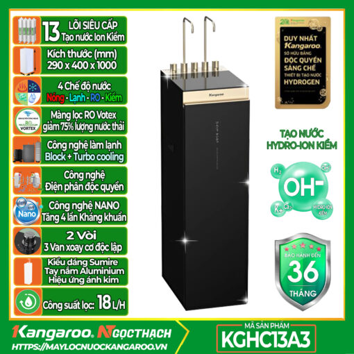 Máy lọc nước Kangaroo Sumire Hydrogen ion kiềm nóng lạnh KGHC13A3