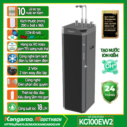 Máy lọc nước Kangaroo Hydrogen ion kiềm nóng lạnh KG100EW2