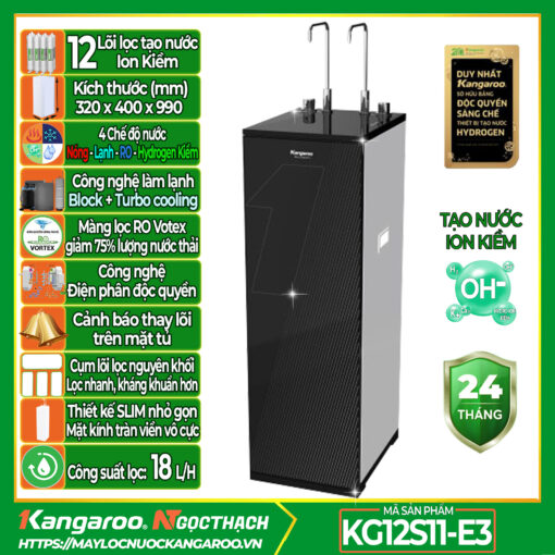 Máy lọc nước Kangaroo Hydrogen ion kiềm nóng lạnh KG12S11-E3