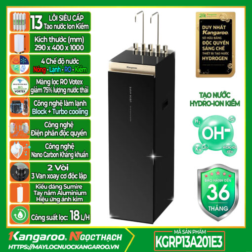 Máy lọc nước Kangaroo Sumire Hydrogen ion kiềm nóng lạnh KGRP13A201E3