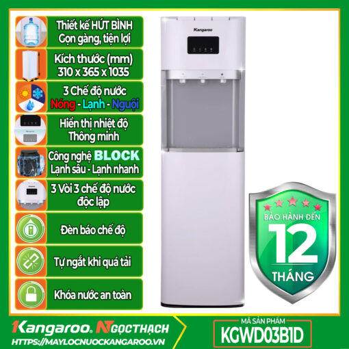 Cây nước nóng lạnh Kangaroo KGWD03B1D (New có hiển thị nhiệt độ)