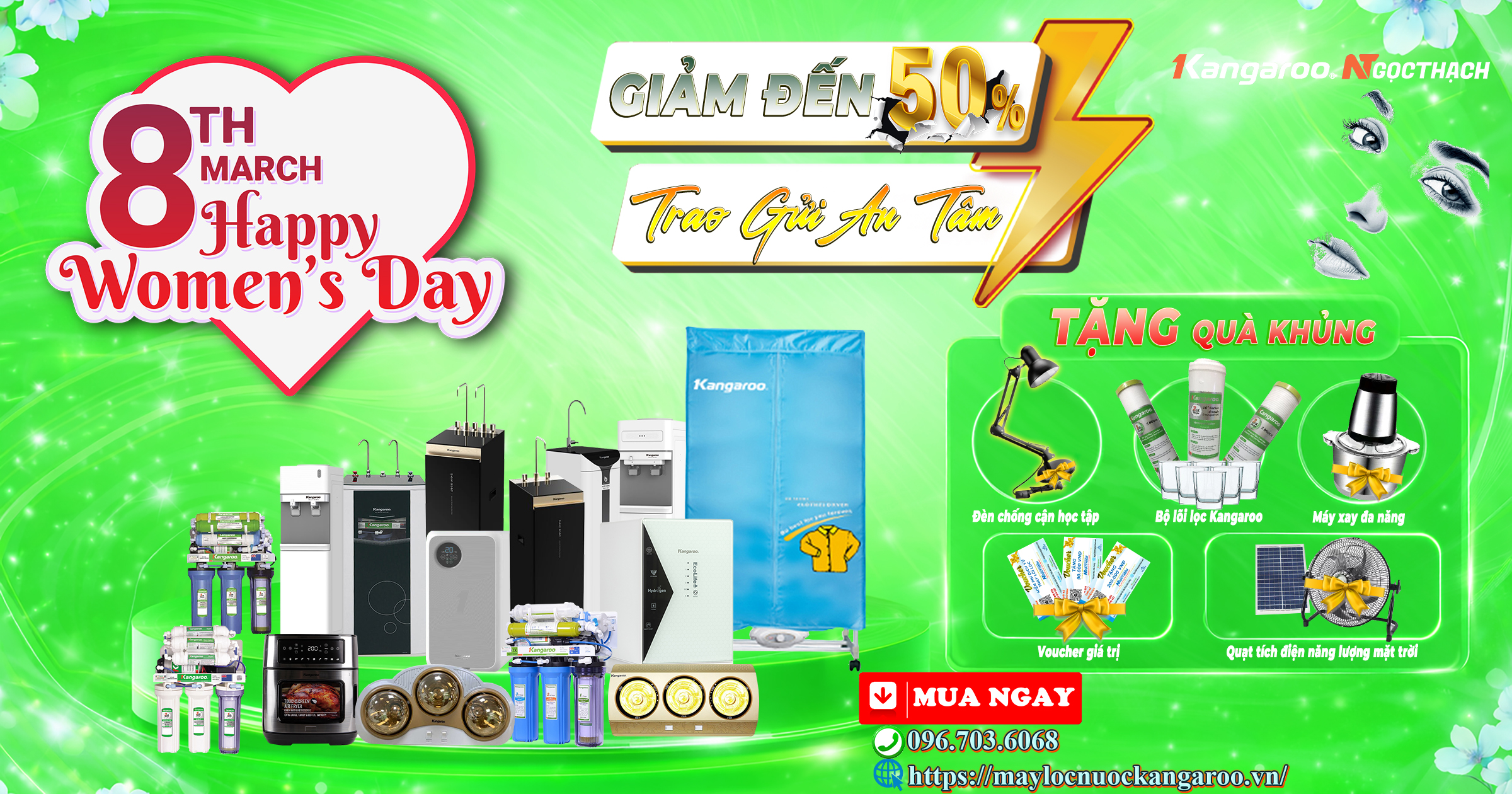 maylocnuockangaroo.vn kangaroo ngoc thach khuyen mai 8 3 giam den 50 mon qua thiet thuc cho gia dinh hien dai