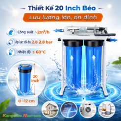 Bộ lọc nước đầu nguồn 2 Cấp – 2 Cốc Béo, 1 Đèn UV 7 maylocnuockangaroo.vn loc dau nguon 2 cap den uv thiet ke kangaroo