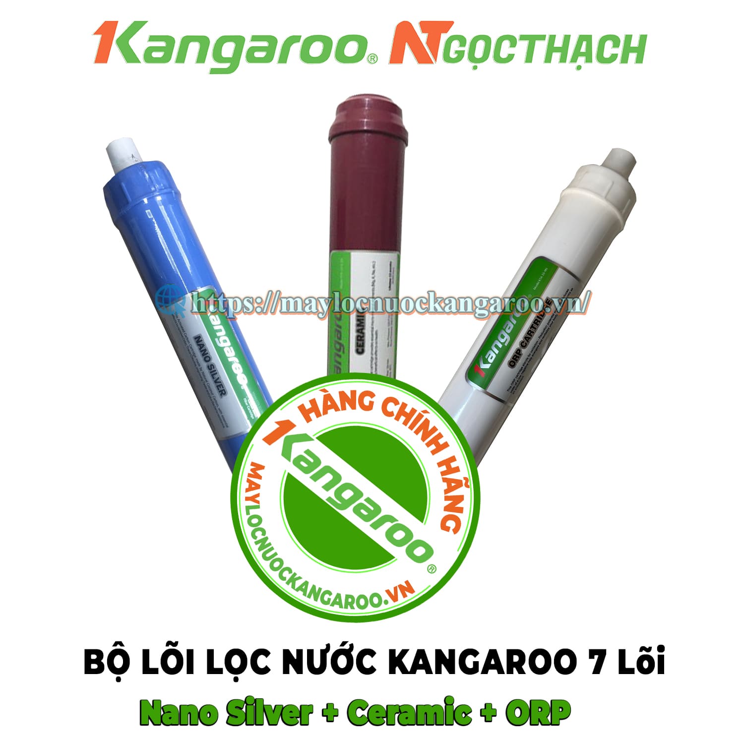Combo lõi lọc nước Kangaroo 7 lõi (Nano + Ceramic + ORP) - Hàng chính hãng 1 Combo lõi lọc nước Kangaroo 7 lõi (Nano + Ceramic + ORP) - Hàng chính hãng